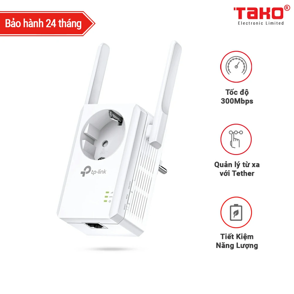 TL-WA860RE Bộ Mở Rộng Sóng Wi-Fi Tốc Độ 300Mbps Cho Dòng AC Đi Qua