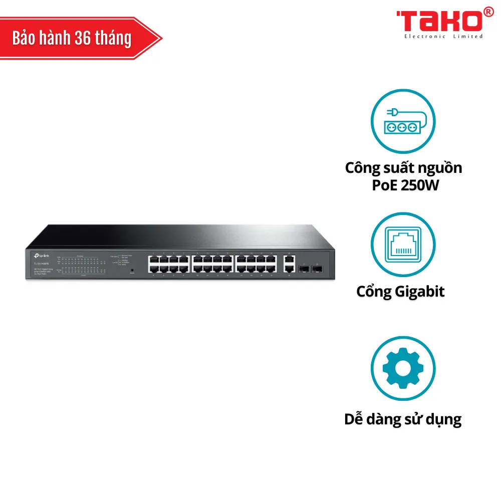 TL-SG1428PE 28-Port Gigabit Easy Smart Switch with 24-Port PoE+