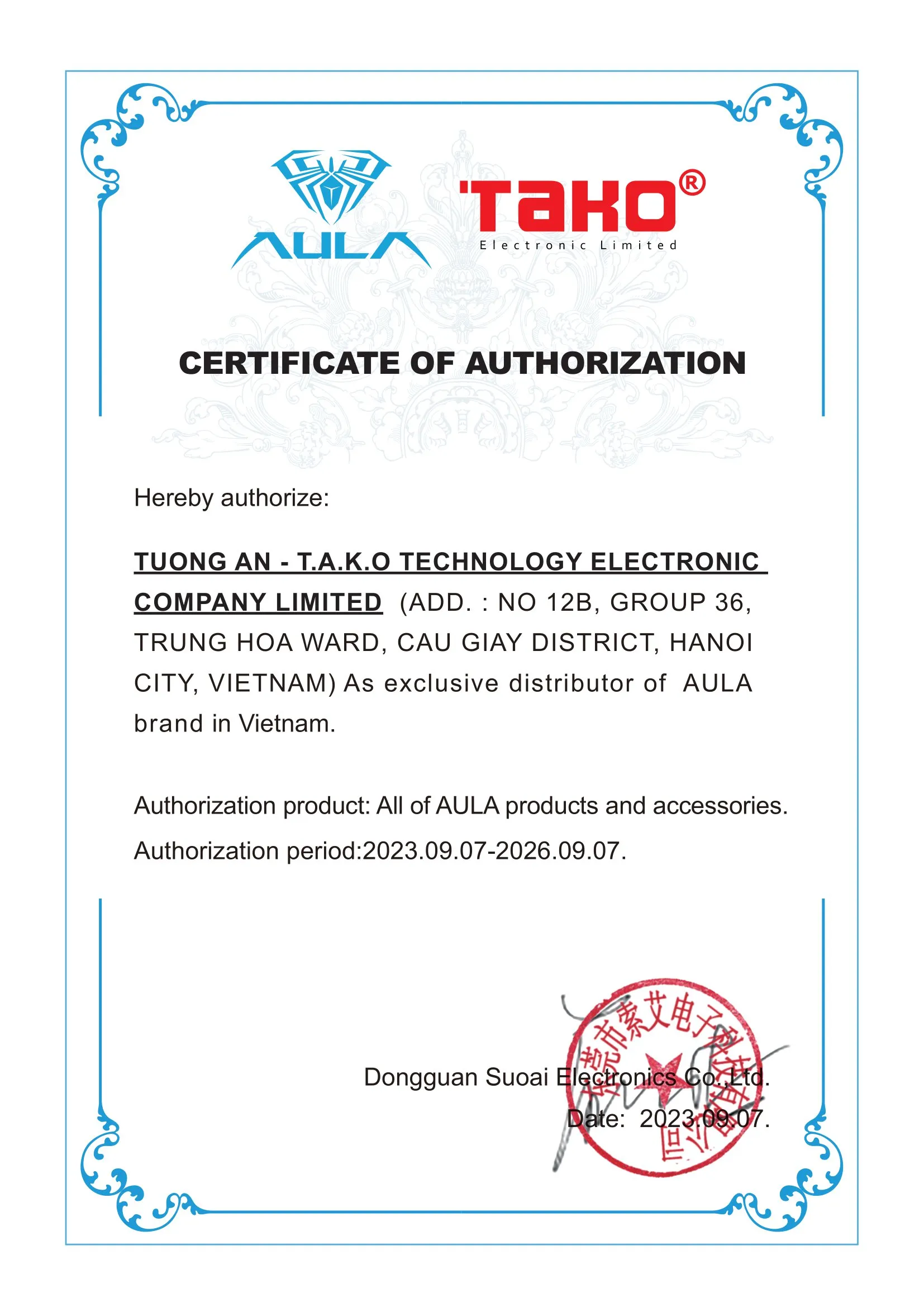 TAKO chính thức trở thành nhà phân phối độc quyền thương hiệu AULA