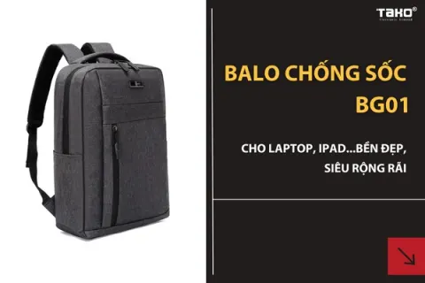Balo chống sốc BG01 cho laptop, ipad…bền đẹp, siêu rộng rãi