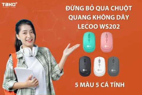 Đừng bỏ qua chuột quang không dây Lecoo WS202 – 5 màu 5 cá tính