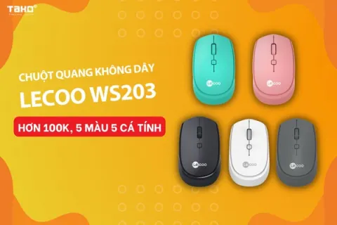 Trên tay chuột quang không dây Lecoo WS202 – Hơn 100K, 5 màu 5 cá tính