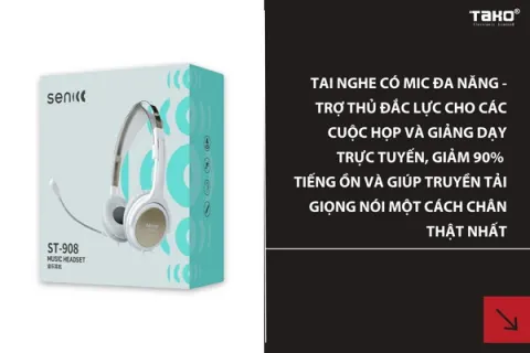 Tai nghe có mic đa năng – Trợ thủ đắc lực cho các cuộc họp và giảng dạy trực tuyến, giảm 90% tiếng ồn và giúp truyền tải giọng nói một cách chân thật nhất