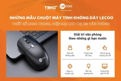 Những mẫu chuột máy tính không dây Lecoo thiết kế sạng trọng, hiện đại cho chị em văn phòng