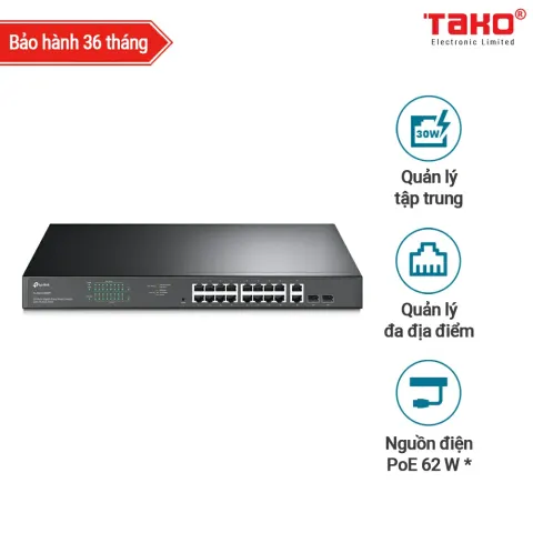 TL-SG1218MPE Easy smart Switch Gigabit 18 cổng với PoE + 16 cổng