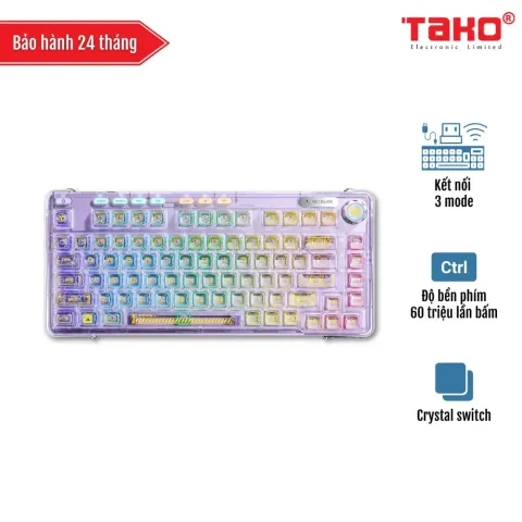 AULA F81 (8930) BÀN PHÍM CƠ GAMING 3 MODE (Phiên bản Crystal switch)