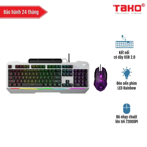 AULA T102 COMBO (2349) BÀN PHÍM VÀ CHUỘT GIẢ CƠ