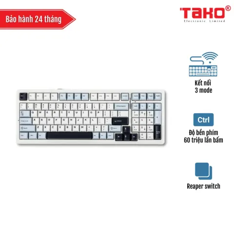 AULA F99 (9265) BÀN PHÍM CƠ GAMING 3 MODE (Phiên bản xanh dương + trắng + tím đậm/Reaper switch)