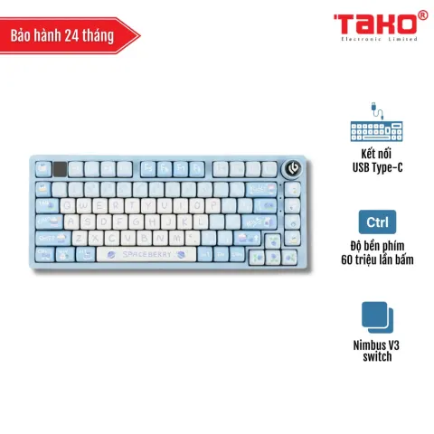 LEOBOG Hi75 (5457) BÀN PHÍM CƠ GAMING CÓ DÂY (Phiên bản Xanh dương + trắng/ Space berry/ Nimbus V3 switch)