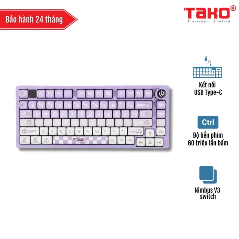 LEOBOG Hi75 (5471) BÀN PHÍM CƠ GAMING CÓ DÂY (Phiên bản màu tím trắng/ Magic/ Nimbus V3 switch)
