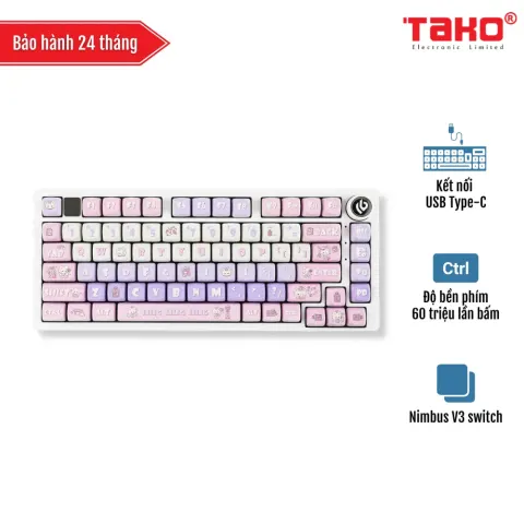 LEOBOG Hi75 (5495) BÀN PHÍM CƠ GAMING CÓ DÂY (Phiên bản Hồng + trắng + tím/Lilig/Nimbus V3 switch)
