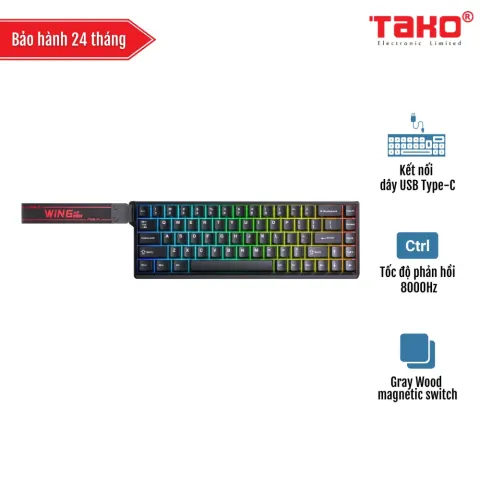 AULA WIN68HE (4067) BÀN PHÍM CƠ GAMING CÓ DÂY (Phiên bản Đen/ Gray Wood magnetic switch – Rapid trigger)