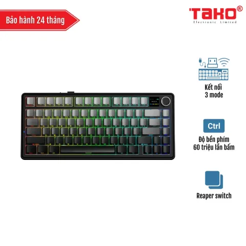 AULA F75 MAX (1165) BÀN PHÍM CƠ GAMING 3 MODE (Phiên bản Xám + Đen gradient/ Reaper switch)