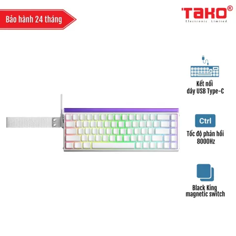 AULA HERO68HE (4180) BÀN PHÍM CƠ GAMING CÓ DÂY (Phiên bản màu trắng/ Black King magnetic switch – Rapid trigger)