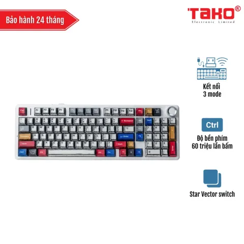 AULA F99 PRO (1660) BÀN PHÍM CƠ GAMING 3 MODE (Phiên bản Có núm xoay/ Màu comic/ Star Vector switch)