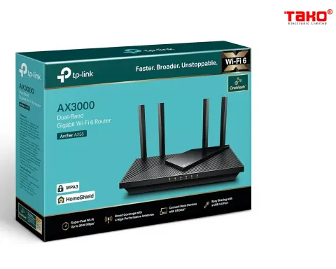 Archer AX55 Router Wi-Fi 6 Gigabit Băng Tần Kép AX3000 5