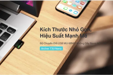 Archer T3U Nano Bộ Chuyển Đổi USB MU-MIMO Không Dây Nano AC1300 4