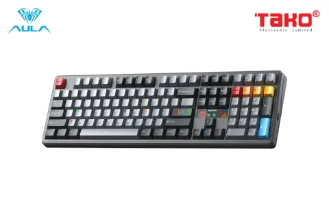 AULA F108PRO V2 (6641) BÀN PHÍM CƠ GAMING 3 MODE (Phiên bản màu Đen xám/ Seascape switch) 3