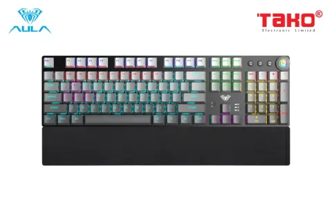 AULA F2088AIR (3909) BÀN PHÍM CƠ GAMING 3 MODE (Phiên bản màu Xám+đen gradient/ Red Switch) 1
