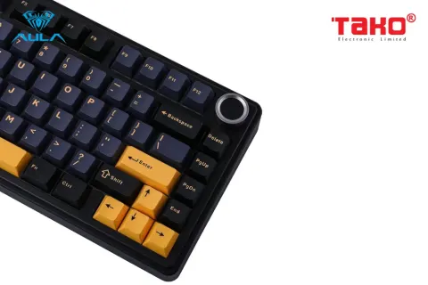 AULA F75 BÀN PHÍM CƠ GAMING 3 MODE (Đen + Xanh đậm + Cam/ Grey Wood V3 Switch) 1