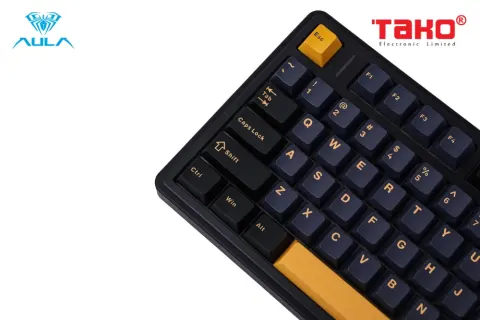 AULA F75 BÀN PHÍM CƠ GAMING 3 MODE (Đen + Xanh đậm + Cam/ Grey Wood V3 Switch) 2