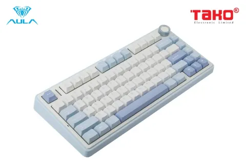 AULA F75 BÀN PHÍM CƠ GAMING 3 MODE (Phiên bản Xanh nhạt + Trắng + Xanh đậm/ Grey Wood V3 Switch) 3
