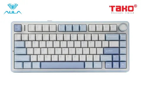 AULA F75 BÀN PHÍM CƠ GAMING 3 MODE (Phiên bản Xanh nhạt + Trắng + Xanh đậm/ Grey Wood V3 Switch) 6