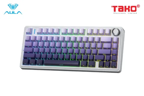 AULA F75 PRO BÀN PHÍM CƠ GAMING 3 MODE (Phiên bản trắng + tím gradient/ Seiya switch) 4