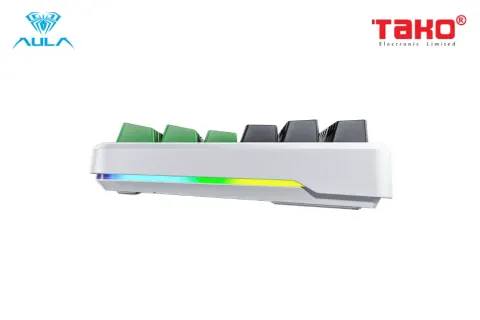 AULA F87 BÀN PHÍM CƠ GAMING 3 MODE (Phiên bản đen + trắng + xanh lá/ Grey Wood V3 Switch) 1
