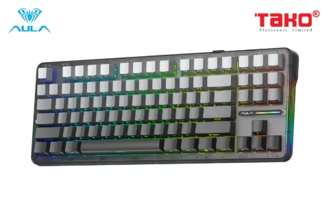AULA F87 PRO BÀN PHÍM CƠ GAMING 3 MODE (Phiên bản Đen ombre/ Grey wood V4 switch) 3