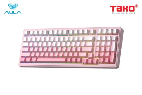 AULA F99 (2056) BÀN PHÍM CƠ GAMING 3 MODE (Phiên bản màu Hồng gradient/ Dream Sakura switch) 3