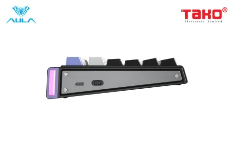 AULA H108 (2322) BÀN PHÍM CƠ GAMING 3 MODE (Phiên bản màu Đen+trắng+tím/ Silent Cotton Candy Switch) 4