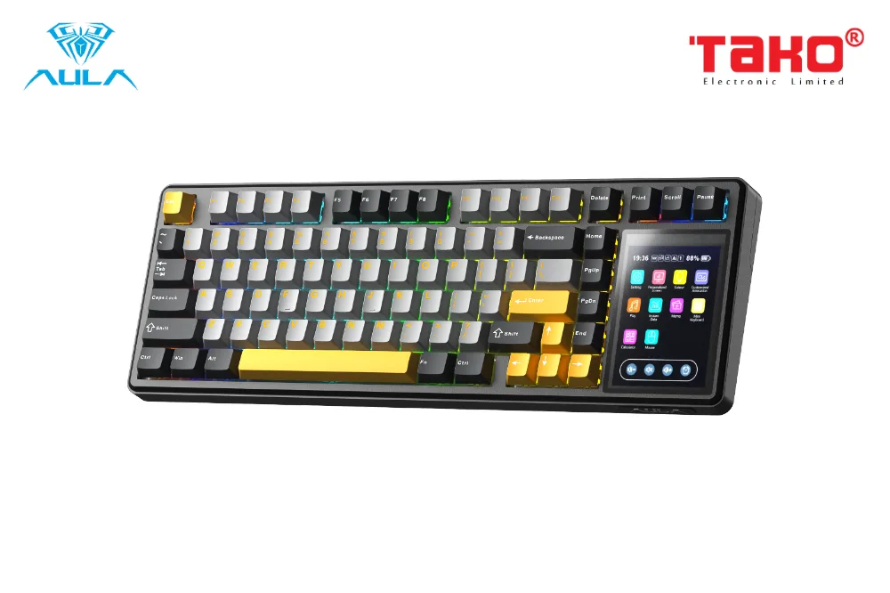 AULA L99 (3589) BÀN PHÍM CƠ GAMING 3 MODE (Phiên bản màu Đen + xám + vàng/ Raindrop switch) 2