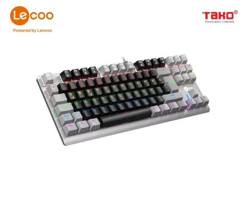 Bàn phím cơ gaming có đèn LED Lecoo GK304 Brown Switch 2