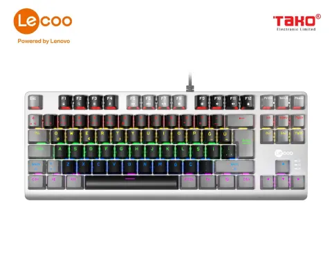 Bàn phím cơ gaming có đèn LED Lecoo GK304 Brown Switch 4