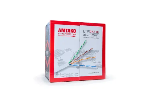 Cáp mạng Cat 5e UTP cat5e AMTAKO 5888 dây trắng 305m 1