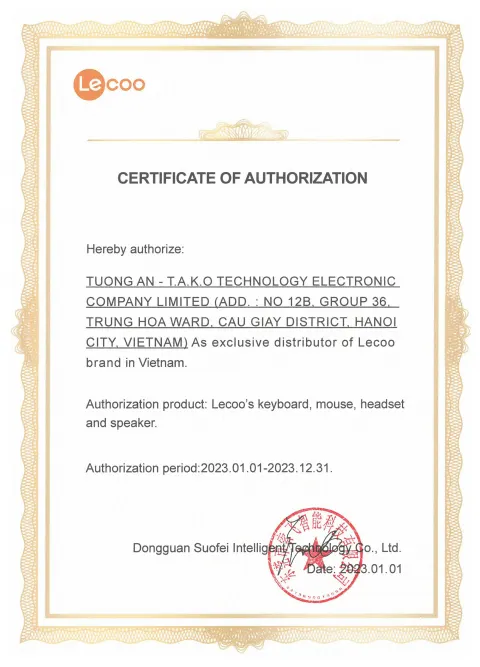 Chứng Nhận Lecoo 2023
