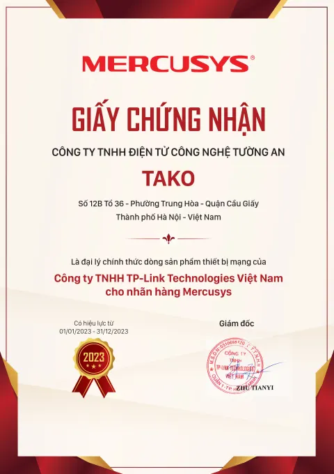 Chứng Nhận Mercusys 2023