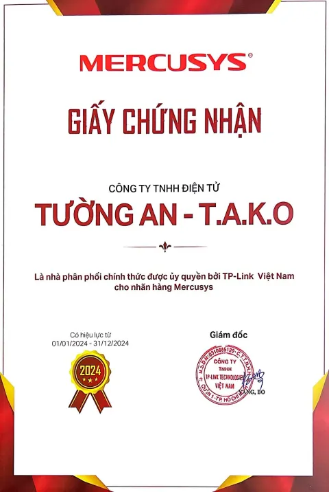 Chứng Nhận Mercusys 2024