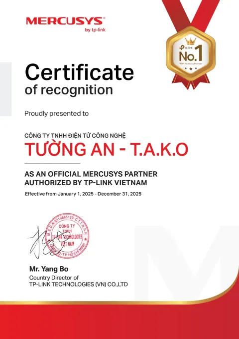 Chứng Nhận Mercusys 2025