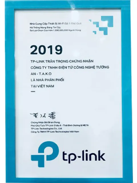 Chứng Nhận TP-Link 2019