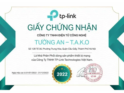 Chứng Nhận TP-Link 2022