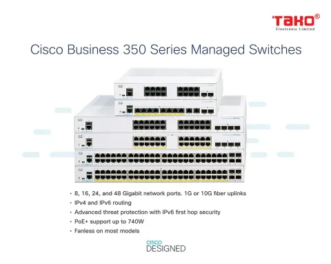 Cisco CBS350-48FP-4G 48-port 10/100/1000 Mbps PoE Layer 3 manageable web switch 4 SFP slots 5