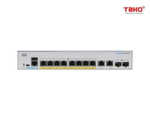 Cisco CBS350-8FP-E-2G Manageable Layer 3 web switch 8 ports PoE 10/100/1000 Mbps 2 ports combo 1 GbE/SFP 3