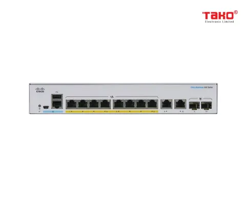 Cisco CBS350-8P-E-2G Manageable Layer 3 web switch 8 ports PoE 10/100/1000 Mbps 2 ports combo 1 GbE/SFP 3