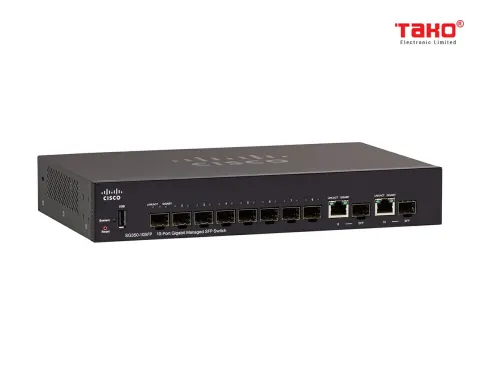 Cisco SG350-10SFP Managed with 10 ports of Gigabit Ethernet (GbE) Ports with 8 SFP slots plus 2 Gigabit Ethernet SFP Combo 2