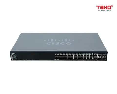 Cisco SG550X-24-K9-EU 24-port Gigabit Stackable Switch 24 x 10/100/1000 ports, 4 x 10 Gigabit Ethernet (2 x 10GBase-T/SFP+ combo + 2 x SFP+) 1