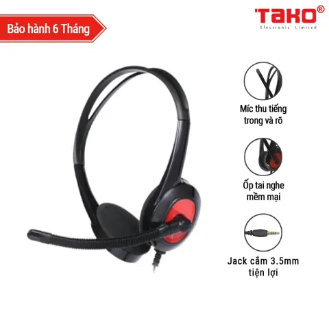 Tai nghe chụp tai 1 jack SENICC ST-458 đỏ/đen