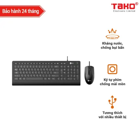Bộ phím chuột văn phòng có dây Lecoo CM103