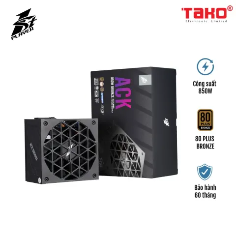 NGUỒN MÁY TÍNH 1STPLAYER ACK-BRZ-850 850W ĐEN (80 PLUS BRONZE) (4296)